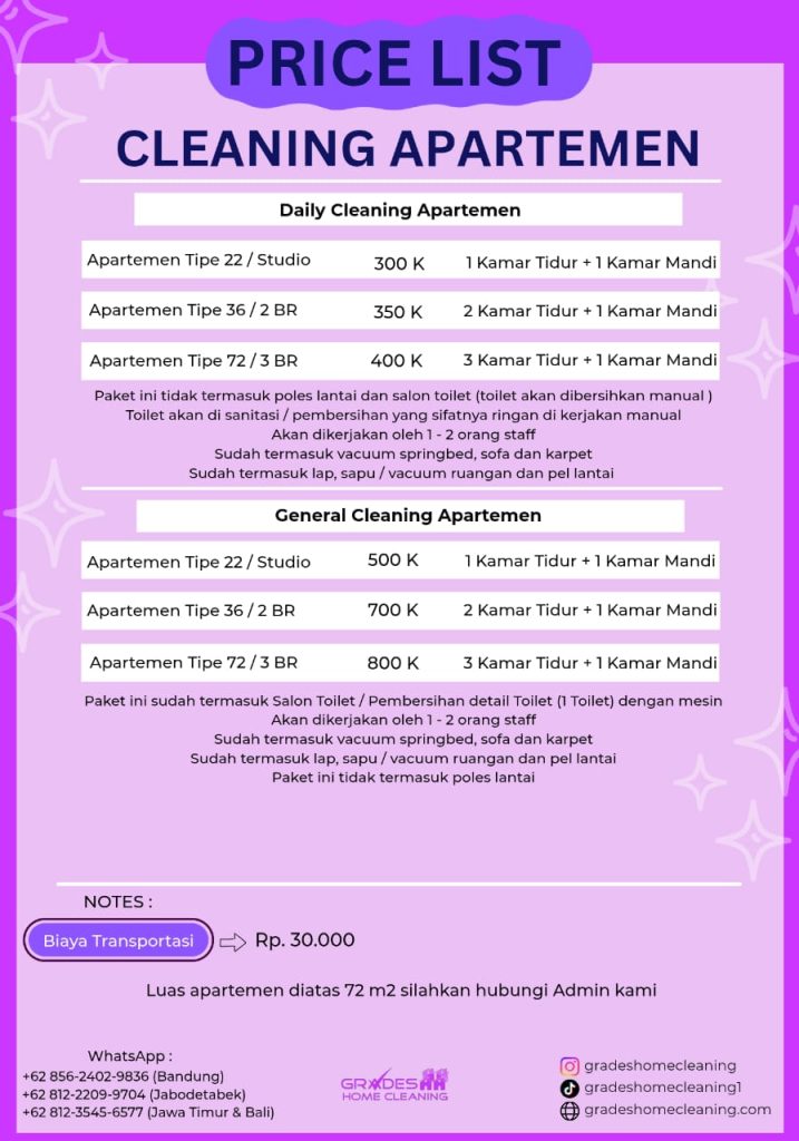 biaya jasa bersih apartemen
