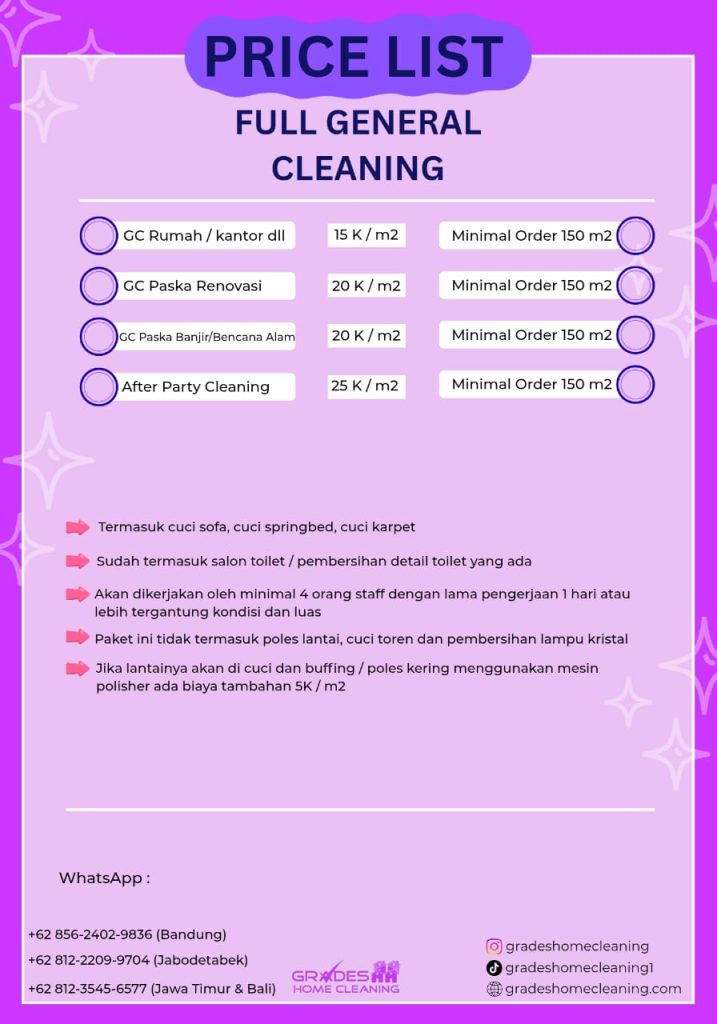 biaya jasa bersih rumah full general cleaning