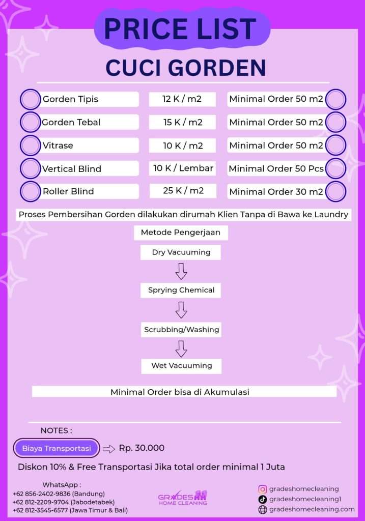 biaya jasa cuci gorden